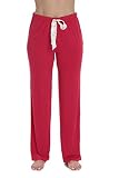 #followme Womens Rayon Spandex Pajama Pants 6830-RED-S