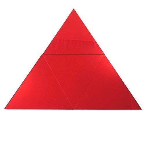 Super Cool Creations Mirrored Red Triangle Mosaic Wall Tiles - Pack of 10-11cm x 11cm