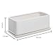 MyGift 10 Inch Modern Unglazed White Ceramic Indoor Plant Pot with Drainage Hole, Rectangular Succulent Planter Window Box with Removable Saucer, 2 Pack
