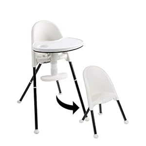 Primo Cozy Tot Deluxe Convertible Folding High Chair & Toddler Chair – Black, Black/White , 14x18x23.6 Inch (Pack of 1)