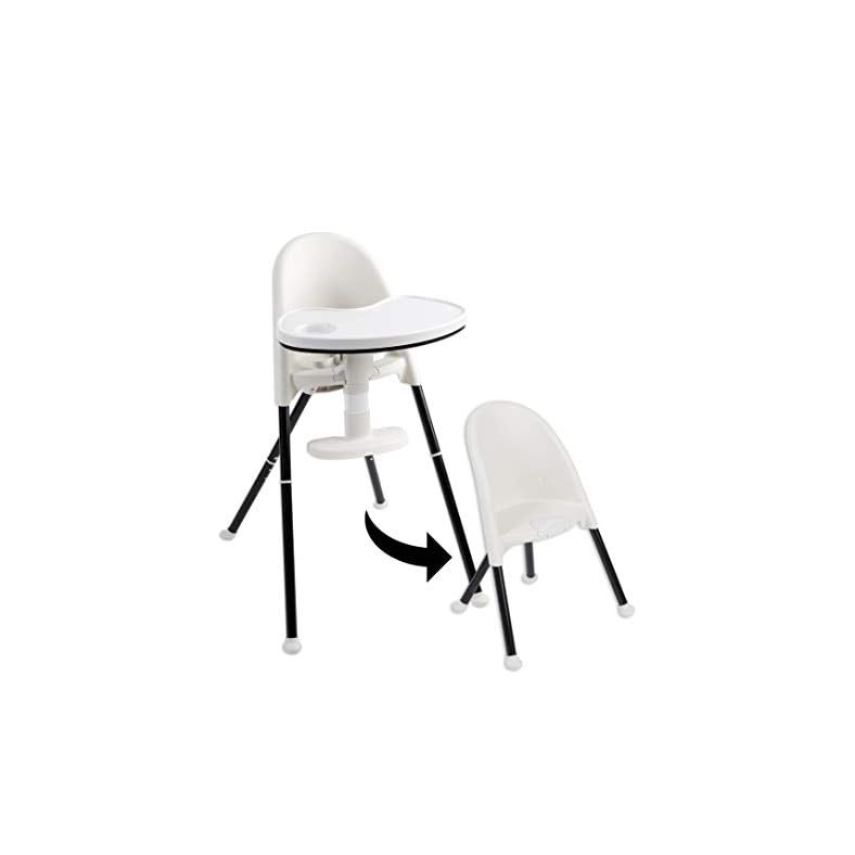 Primo Cozy Tot Deluxe Convertible Folding High Chair & Toddler Chair – Black, Black/White , 14x18x23.6 Inch (Pack of 1)
