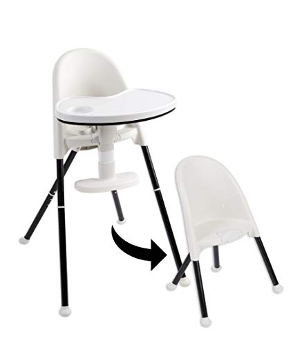 Primo Cozy Tot Deluxe Convertible Folding High Chair & Toddler Chair – Black, Black/White , 14x18x23.6 Inch (Pack of 1)