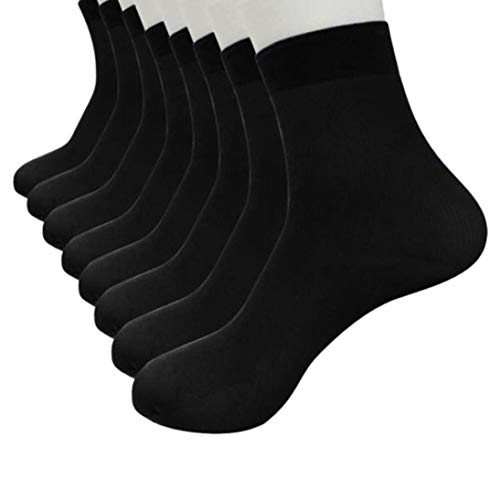 SUKEQ Men Socks, 8 Pairs Bamboo Fiber Antibacterial Thin High Ankle Cotton Socks Lightweight Breathable Athletic Sport Socks for Women Men (Black)