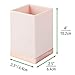 mDesign Decorative Plastic Bathroom Toothbrush and Toothpaste Stand Holder - Dental Organizer with 3 Storage Compartments for Bathroom Vanity Countertops and Medicine Cabinet - Light Pink/Rose Gold