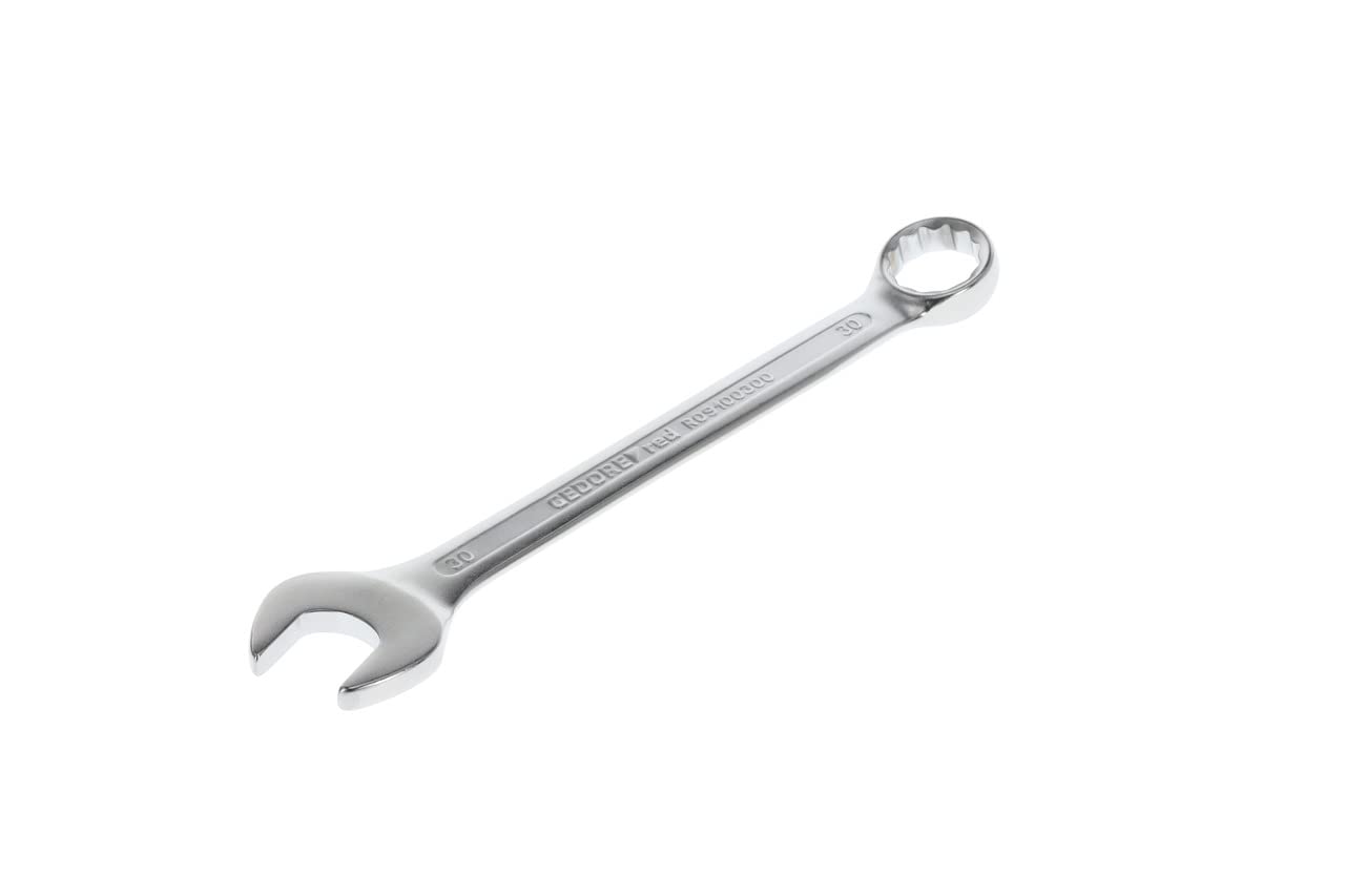 GEDORE Red Combination Spanner SW 30 mm Matt Satin Finish Chrome Vanadium Steel Silver