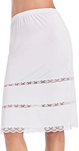 white lace dress extender Subuteay Womens Half Slips Lace Trim Under Dresses Slip Extender  Underskirts White Small at Amazon Women's Clothing store