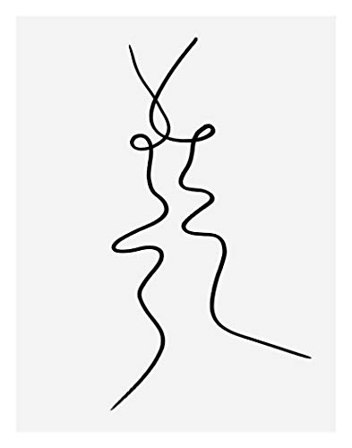 "The Kiss" Print of Original Abstract Drawing Wall Decor Wall Art Print Poster Modern Contemporary Boho Home Decor 11x14 Inches, Unframed - Thumbnail 5
