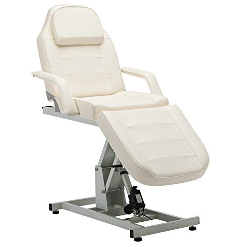 BarberPub Salon SPA Massage Bed Tattoo Chair Facial Adjustable Table Beauty Equipment 0100 (White)