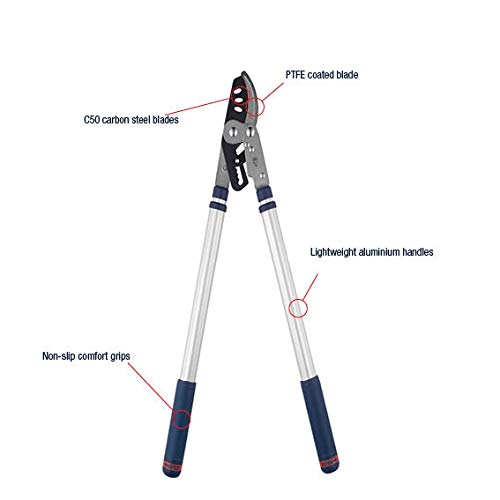 Spear & Jackson 8090RS/09 Bypass Telescopic Ratchet Loppers, Silver