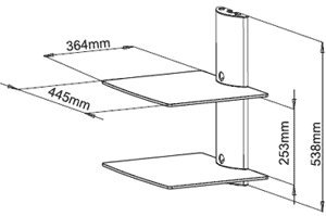 etagere murale pour elements audio-video