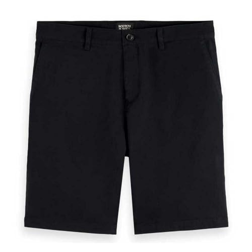 Scotch & Soda Stuart Fitted Shorts, Pantalones Cortos Informales, Hombre, Nero, 28W