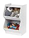 IRIS USA KSBS-2WHT 2 Tier Curved Edge Storage Shelf, 2 Shelves, White