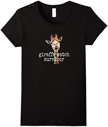 Womens Giraffe Watch Survivor T shirt 2017 Giraffe Zoo Joke Gift Medium Black