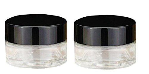 3PCS 5ML Black Cap Clear Glass Empty Refillable Makeup Cosmetic Face Cream Lotion Eye Cream Sample Jar Pot Bottle Container
