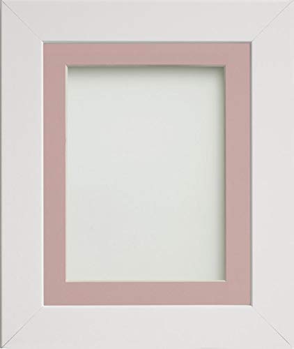 Frame Company Watson Range White 10x8 inch Picture Photo Frame with Pink Mount for Image 8x6 inch *Choice of Sizes* Fitted with Real Glass