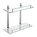 KES Bathroom Lavatory Double Glass Shelf Wall Mount, Rustproof Brushed SUS304 Stainless Steel, BGS2202B-2