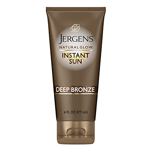 Jergens Natural Glow Instant Sun Tanning Moisturizer + Bronzer, Lightweight Sun…