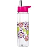 Pink Lid Tritan Water Bottle with Blooms From TheCraftyCrocodile
