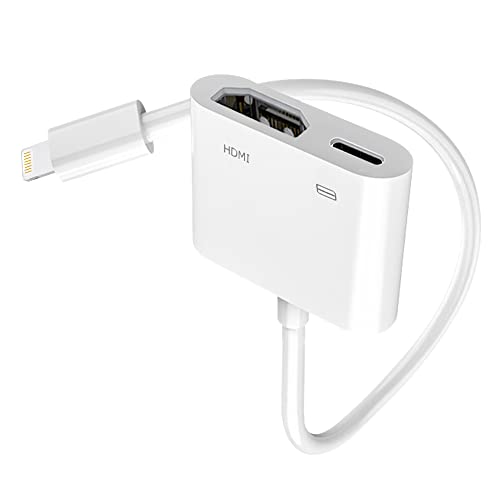 Update Version Lightning to HDMI Adapter，Apple MFi Certified 1080P Lightning to Digital AV