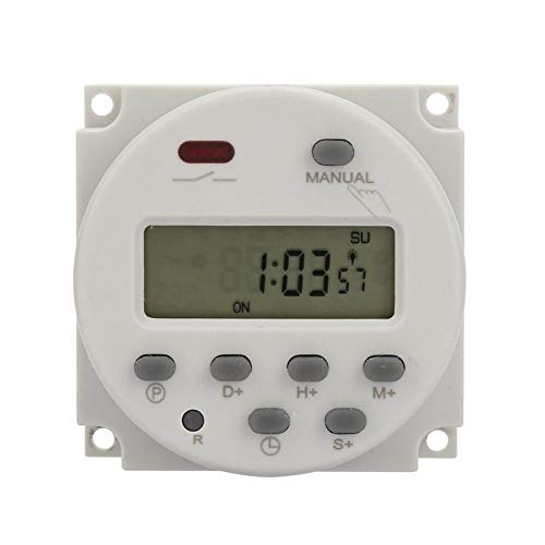 Mini Programmable Timer Switch, 1 Second to 168 Hours, Electronic Automatic Time Control Device, 5V 12V 24V 110V 220V, Digital Wall/Panel Mount Timer(5V DC)