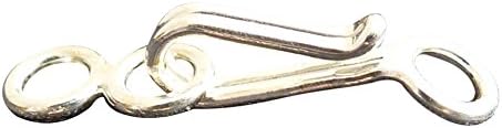 Sterling Silver 925 Hook and Eye Jewelry Clasp x 5 Sets 20x5mm in Size 2.5mm Ring ID 20ga