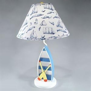 Judith Edwards Designs 1661WS Blue Rowboat Lamp Whale Shade