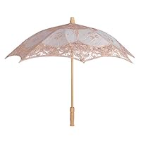 Party Decoration Props,Elegant Lace Parasol Umbrella,Handmade Compact Wooden Handle Dome Umbrella Classic Decorative Umbrella for Weddings Decoration,Photo Props and Garden Party（Small ，Only 11.4