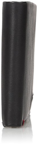 Guess Men's Julian Double Billfold Wallet, Black/Red, One Size