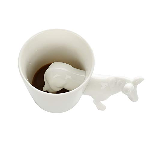 Pannow Ceramic Coffee Mug - Creative Gift Mark Cups with 3D Stereo Animal Inside Drinking Cups Milk Coffee Tea Cups Espresso Cups for Coffee & Tea Lovers (Horse)