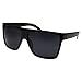 grinderPUNCH All Black Limo Dark Rectangular Flat Top Mob Oversized Sunglasses