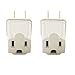 Wideskall® 3 Prong to 2 Prong Electrical Grounding Adapter UL Certified (Pack of 2)