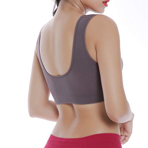 YEZIJIN Women Pure Color Plus Size Ultra-Thin Large Bra Sports Bra Full Bra Cup Tops Blouses for Women Fashion 2019 Khaki
