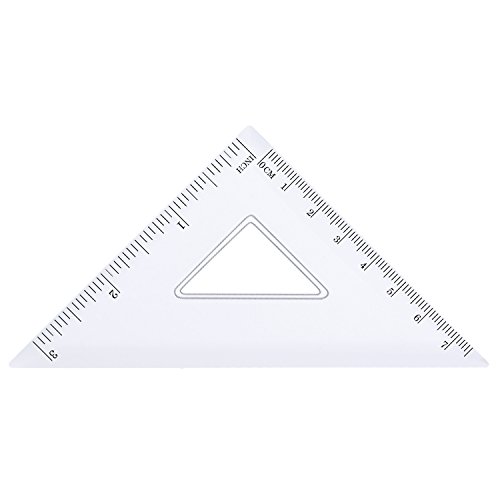 4 Pieces Math Geometry Tool Plastic Clear Ruler Sets, Protractor