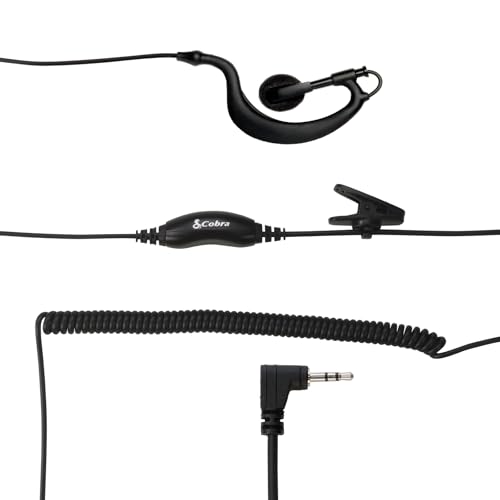 Cobra 2,5 mm 1-Pin Funkgerät (Walkie Talkie) C-Style In-Ear Headset mit Schaumstoff-Ohrstück, kompatibel mit Cobra MicroTalk PX650, RX680, RX380, AM1055, AM855, AM655, AM255, schwarz (1 Stück)