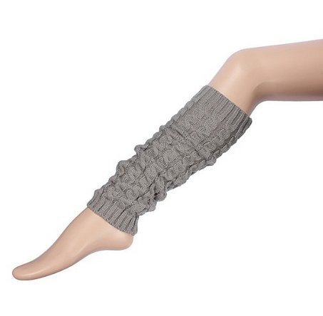SPHTOEO Women Lady Fashion Knee High Leg Socks Banket Winter Knit Crochet Warmer Legging (light gray)