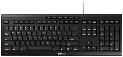 CHERRY Stream Keyboard Wired USB SX Scissors Mechanism QWERTY Whisper-Quiet Silent Keystroke for Home Office, Work or Personal Computer. Black