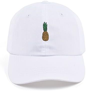AUNG CROWN Pineapple Embroidered Dad Hat Cotton Women Men Cute Adjustable Baseball Cap