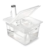EVERIE Sous Vide Container 12 Quart with Collapsible Hinged Lid for Breville Joule Sous Vide Immersion Circulator Cooker (Side Mount)