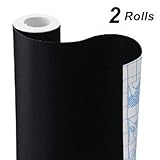 Chalkboard Vinyl Paper Wall Decal Sticker Adhesive Blackboard, TAKSDAI 2 Rolls Eraserable Adhesive Paper Blackboard Surface Wallpaper with Bonus 10 Colorful Chalks,Each Roll 17.7'' &times; 78.7''