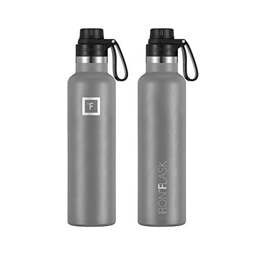 IRON °FLASK Sports Water Bottle 20 Oz, 3 Lids (Spout Lid), Leak Proof