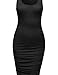 Awesome21 Women's Solid Sleeveless Side Shirring Dress Made in USA