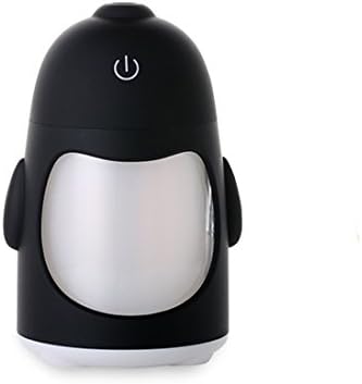 MYWHITENG hot sale 150ml cartoon usb humidifier led penguin air purifier ultrasonic mist maker air freshner (Black)