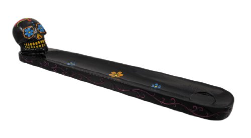 Day of the Dead Incense Burner Black Sugar Skull