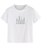 SheIn Women's Casual Cute Graphic Crew Neck Tops Short Sleeve Tees
