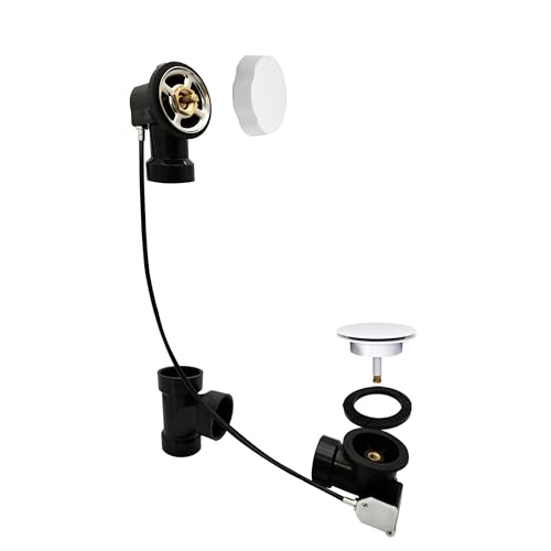 Westbrass Sch. 40 ABS 27 in. Cable Drive Bath Waste, Powder Coat White, D50A27-…