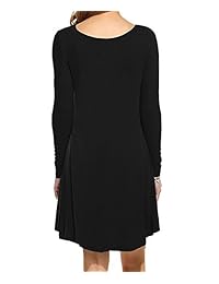 Viishow Mujeres de manga larga Swing Casual camiseta simple Vestidos sueltos