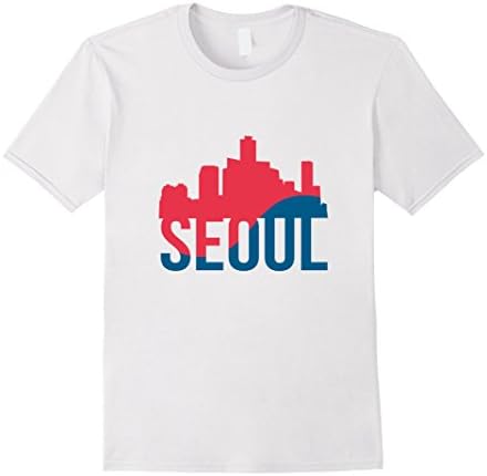 Mens Seoul City Skyline T Shirt South Korean City Design Medium White