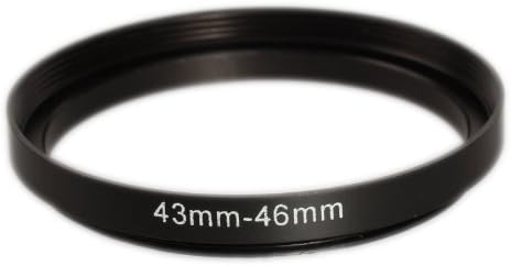Ares Photography 43mm to 46mm Step-Up Lens Adapter Ring for Filters, Made of CNC Machined Metal with Matte Black Electroplated Finish