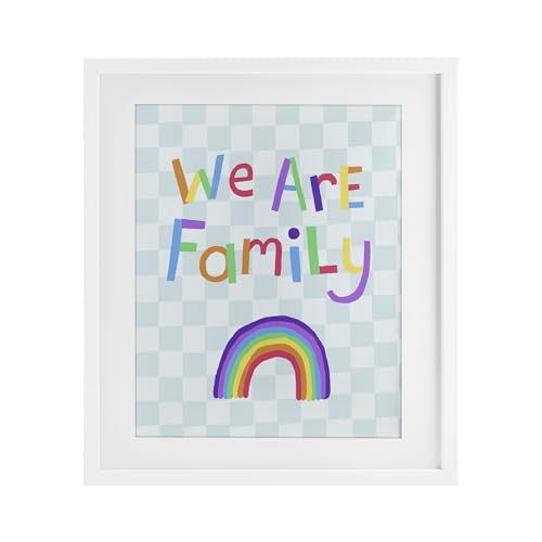 Stupell Industries Geometric We Are Family White Framed Print Under Glass desig…