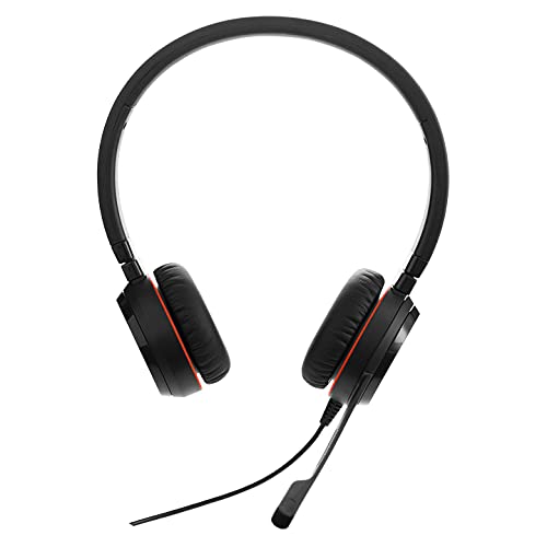 Jabra Evolve 20 SE Stereo Headset – Microsoft Teams zertifizierte Kopfhörer für VoIP Softphone mit passivem Noise-Cancelling – USB-A Kabel mit Anrufst